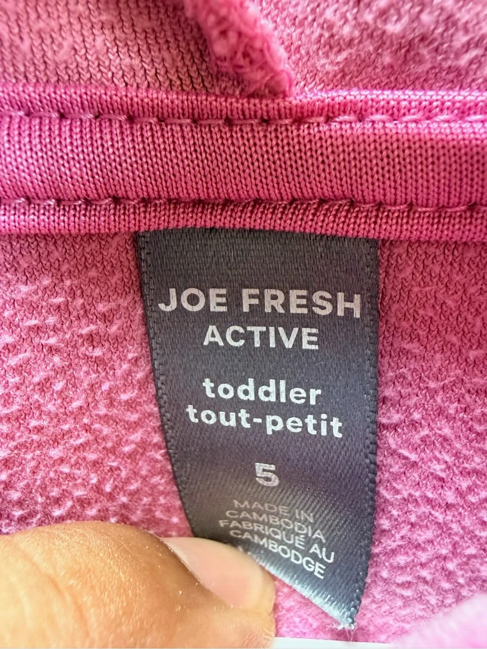 Joe Fresh Pink Velour Hooded Zip-Up & Jogger Pajama Set with Rainbow Details 5T